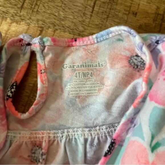 4T floral top toddler girl fluttery ruffles - Picture 4 of 5